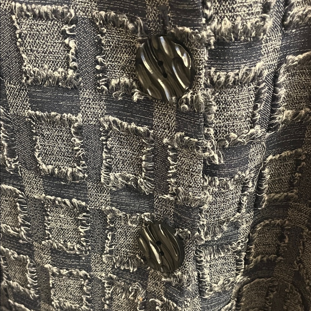 Yushi Chic Blue Textured Women's Coat - Picture 4 of 5